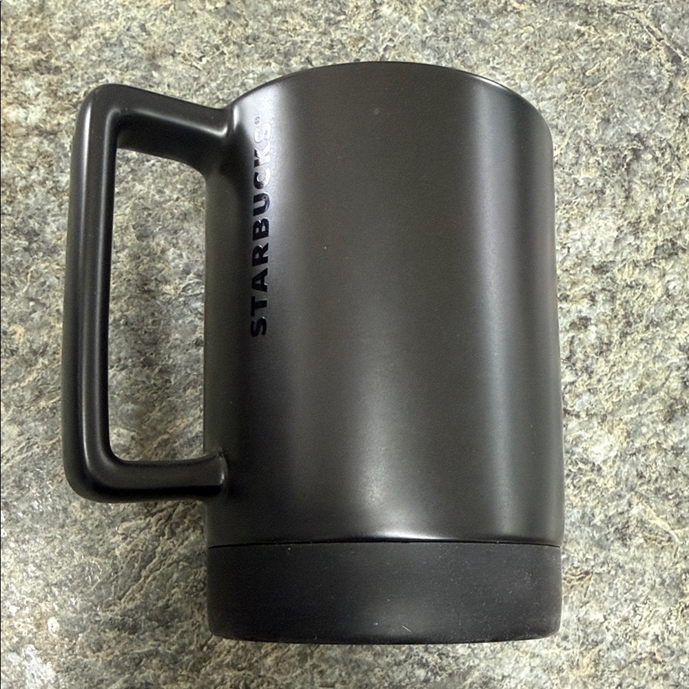 Starbucks Sleek Matte Black Ceramic Travel Mug with Lid